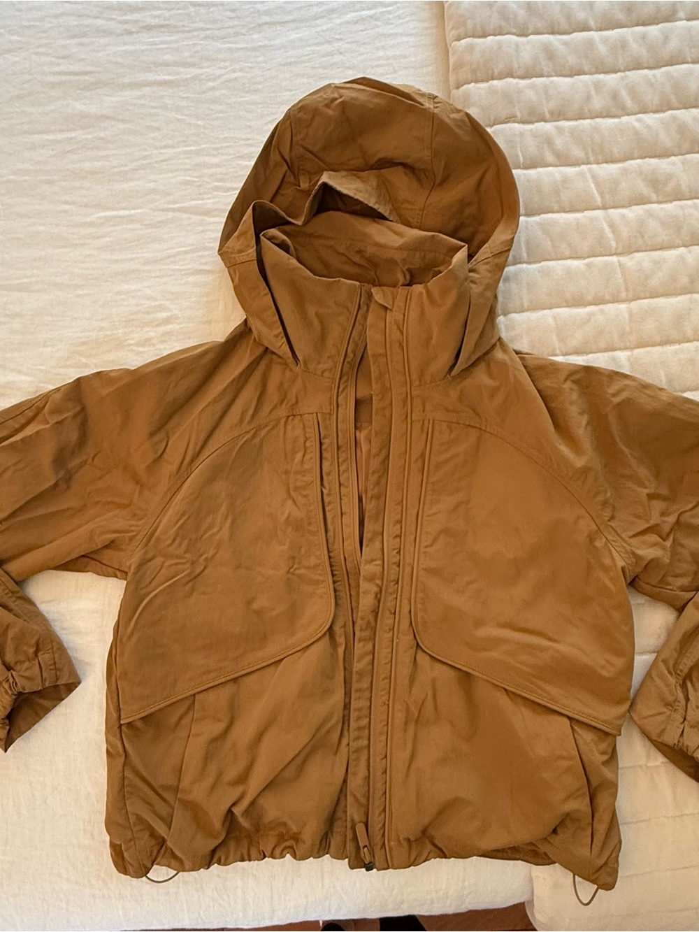 Brown Hooded Lightweight Jacket